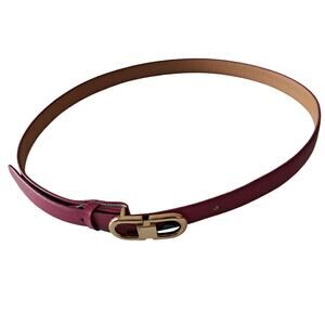 Aseco Womens Pink Textured Leather Belt with Gold Tone Buckle Stud Closure